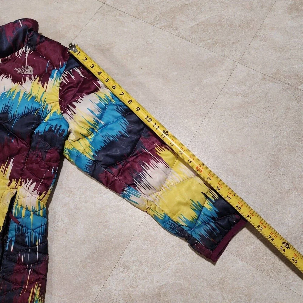 The North‎ Face Girls XL 18 Paint Splatter Multicolor Puffer 550 Quilted Jacket